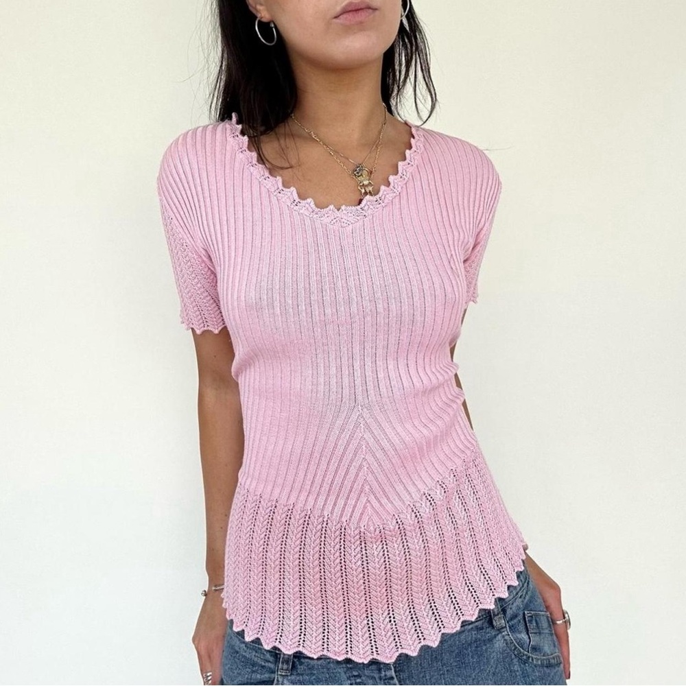 Vintage Pink Knit Top